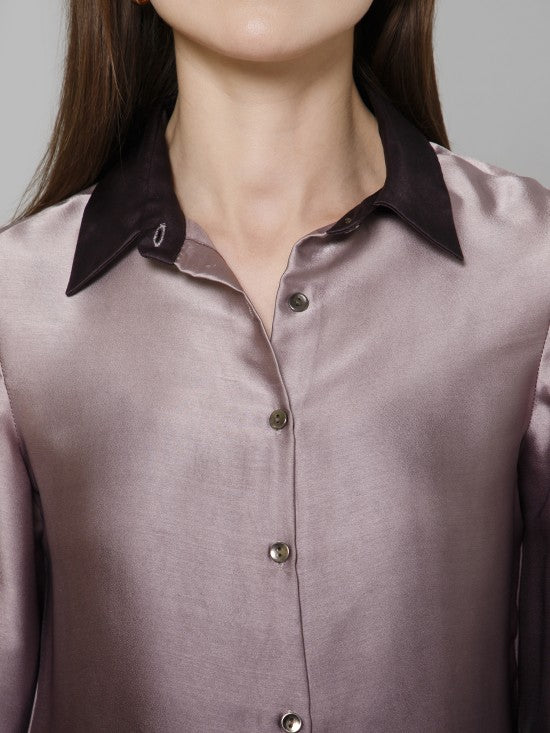 Ombre Casual Satin Shirt