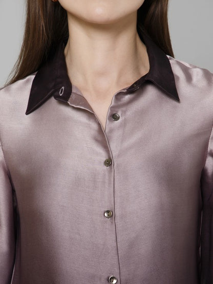 Ombre Casual Satin Shirt