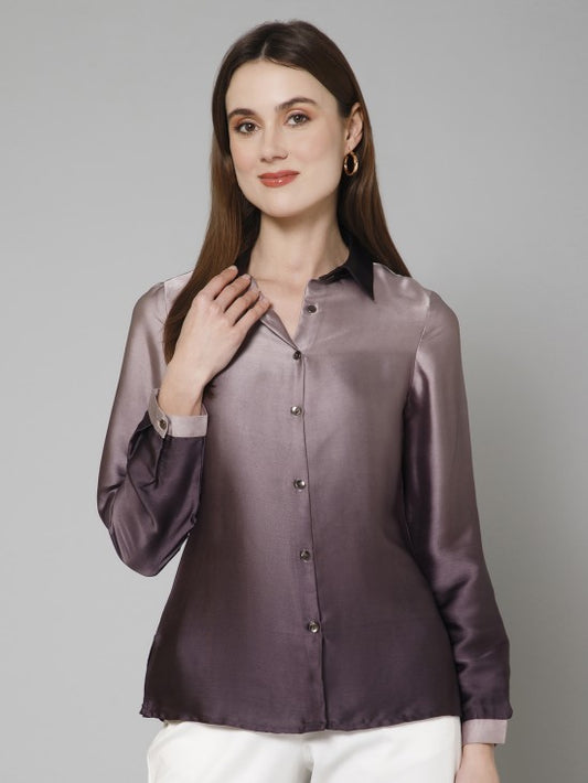 Ombre Casual Satin Shirt