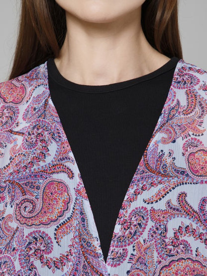 High-Low Casual Printed Kimono