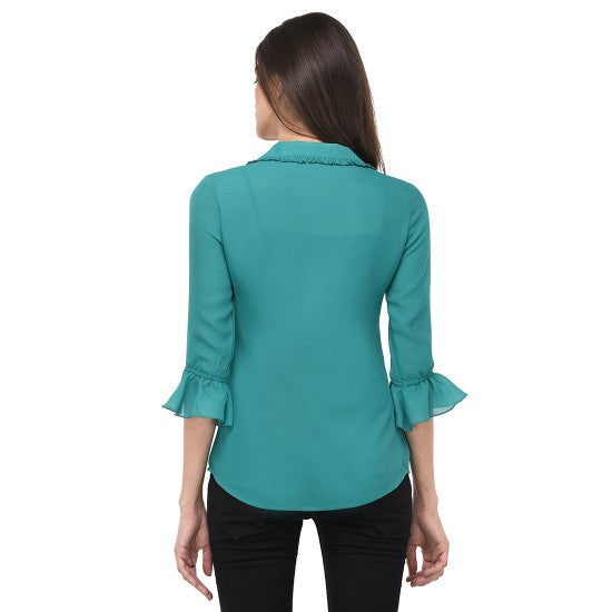 Frilled collar and cuff shirt