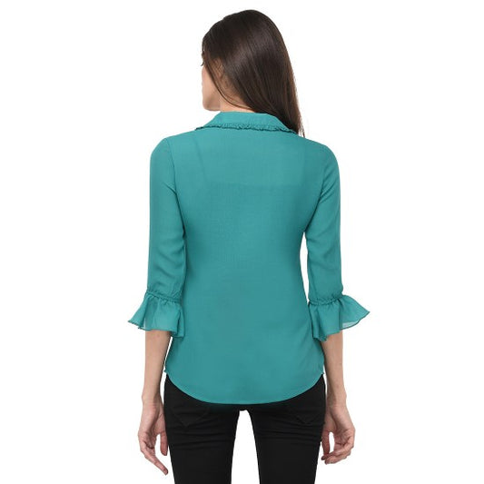 Frilled collar and cuff shirt