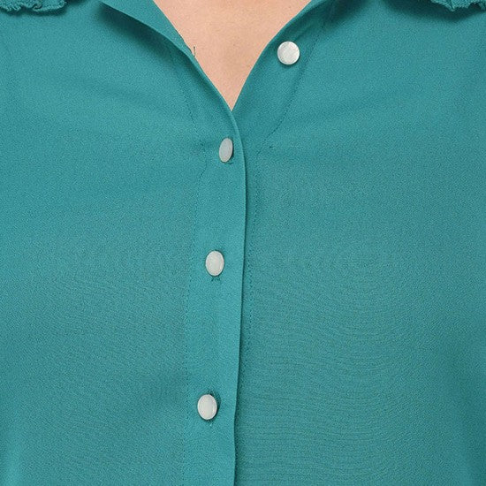 Frilled collar and cuff shirt