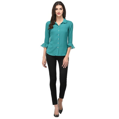 Frilled collar and cuff shirt