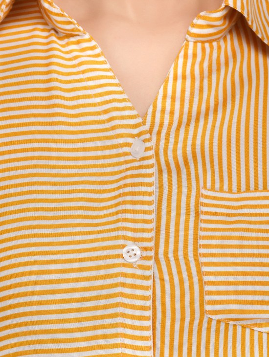 Placement Stripes Shirt with Pocket