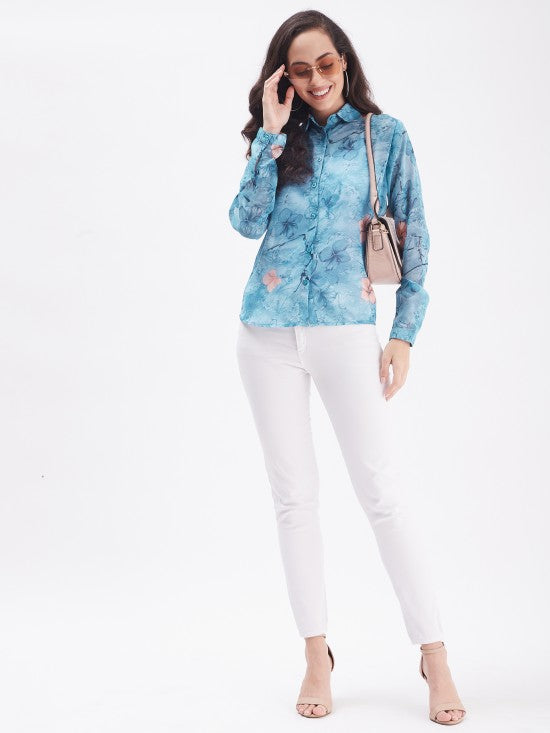 Floral printed regular shirt