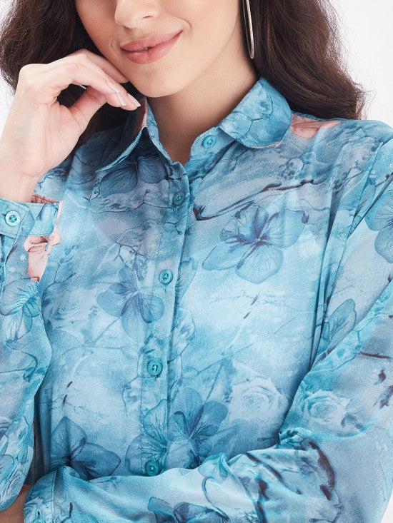 Floral printed regular shirt
