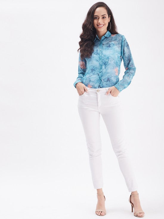 Floral printed regular shirt