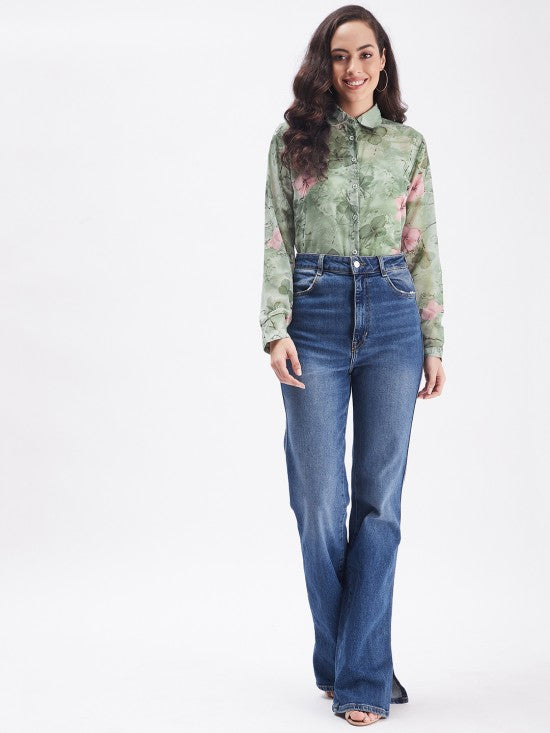 Floral printed regular shirt