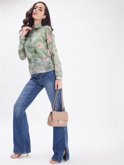 Floral printed regular shirt