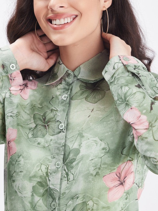 Floral printed regular shirt