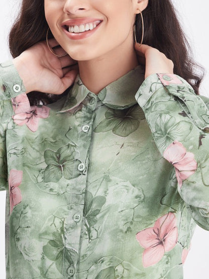 Floral printed regular shirt