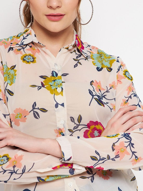 Floral printed regular shirt