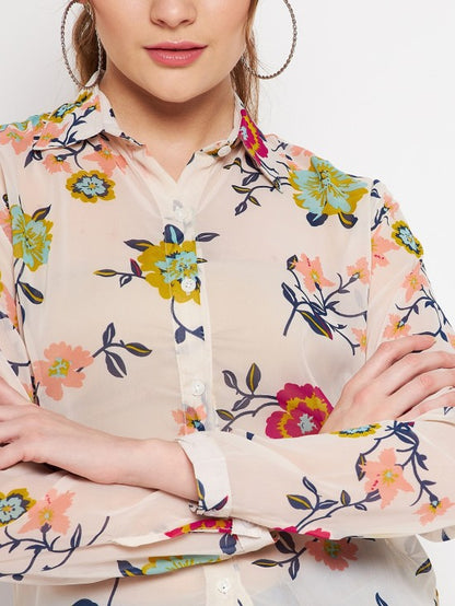Floral printed regular shirt