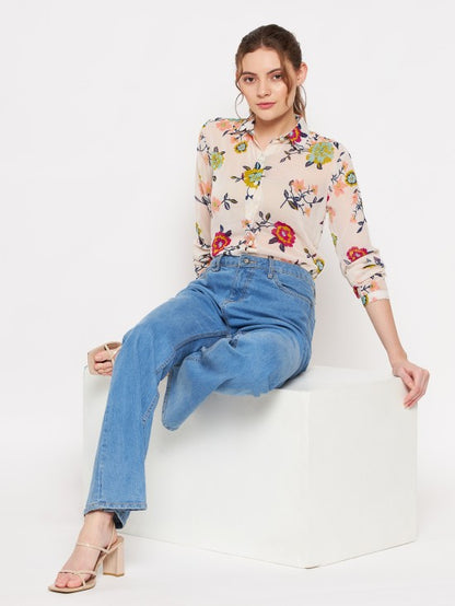 Floral printed regular shirt