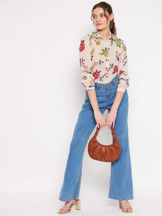 Floral printed regular shirt