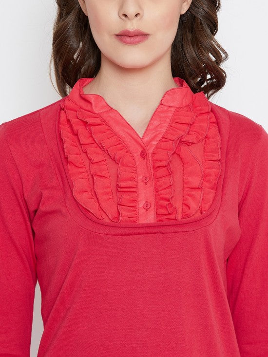 Lycra Cold Shoulder Overlap Top
