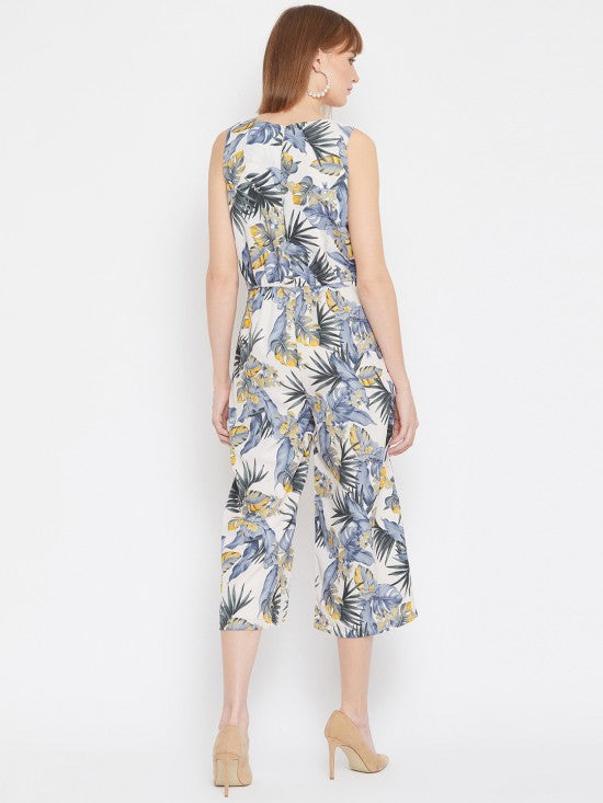Tropical Print Culotte Style Jumpsuit