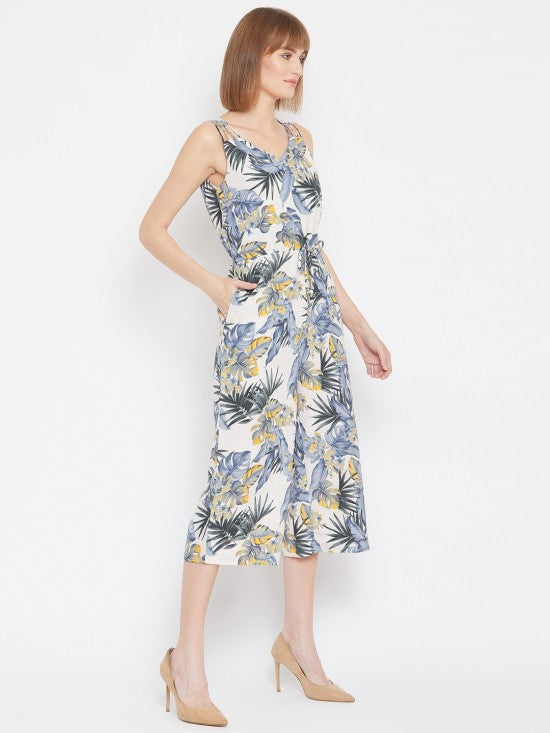 Tropical Print Culotte Style Jumpsuit