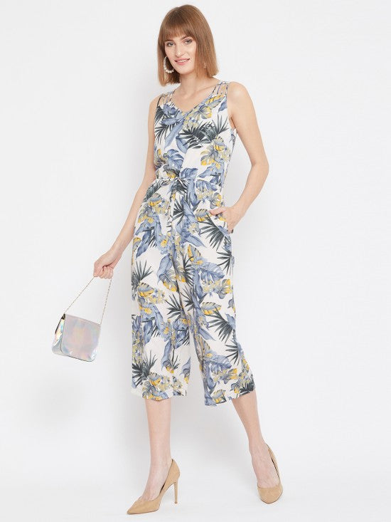 Tropical Print Culotte Style Jumpsuit