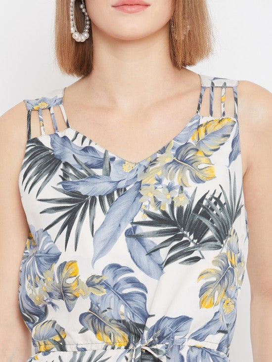 Tropical Print Culotte Style Jumpsuit
