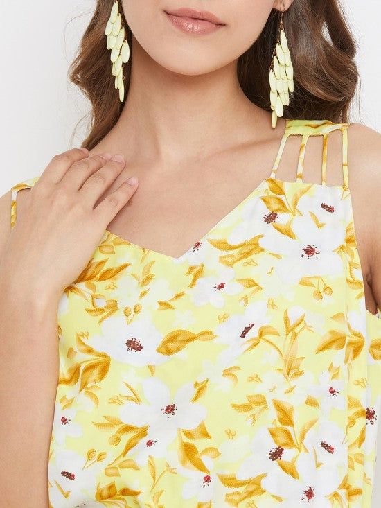 Floral Print Culotte Style Jumpsuit