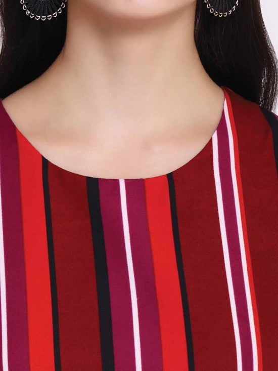 Stripes Printed Sleeveless Maxi