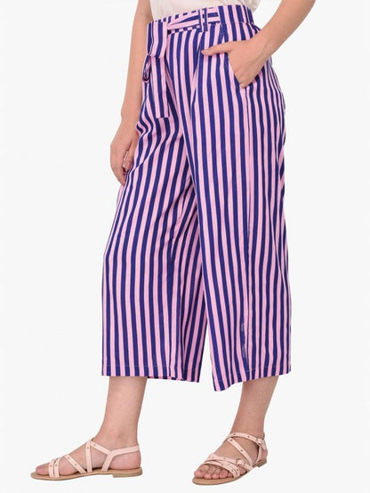 Culottes with wide stripes print