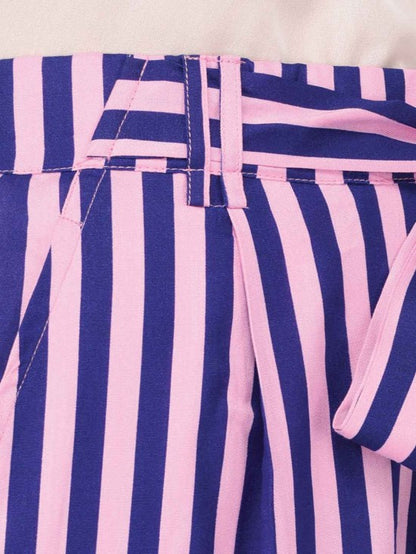 Culottes with wide stripes print