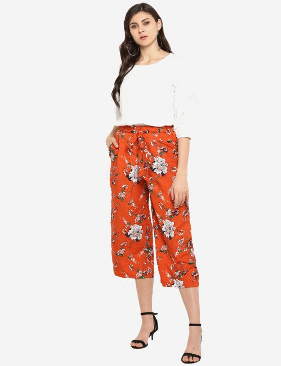 Floral printed culottes