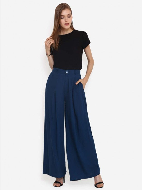 Rayon Flared Trousers
