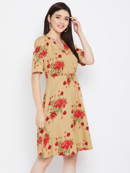 Floral printed shift dress