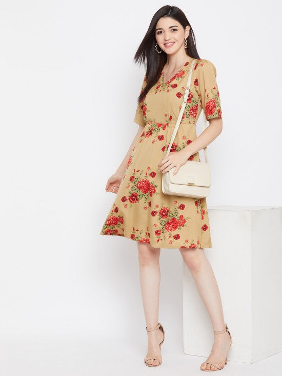 Floral printed shift dress