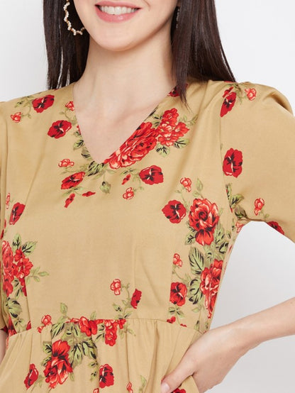 Floral printed shift dress