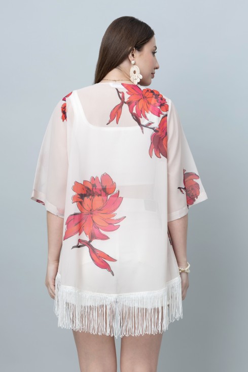 Floral Print Kimono