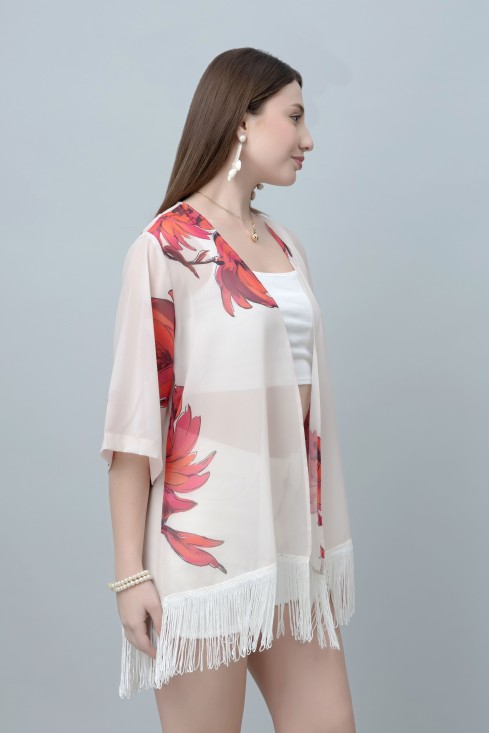 Floral Print Kimono
