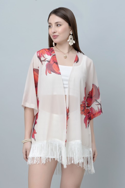 Floral Print Kimono