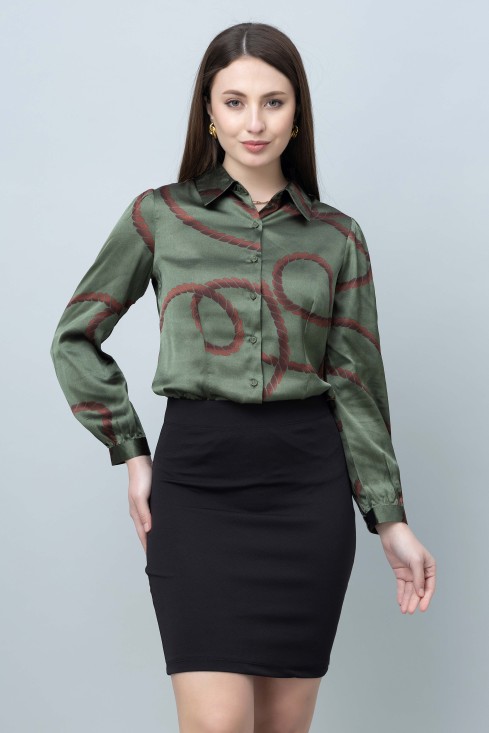 Printed Satin Shirt