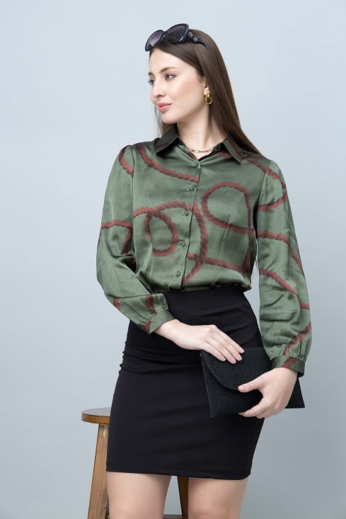 Printed Satin Shirt