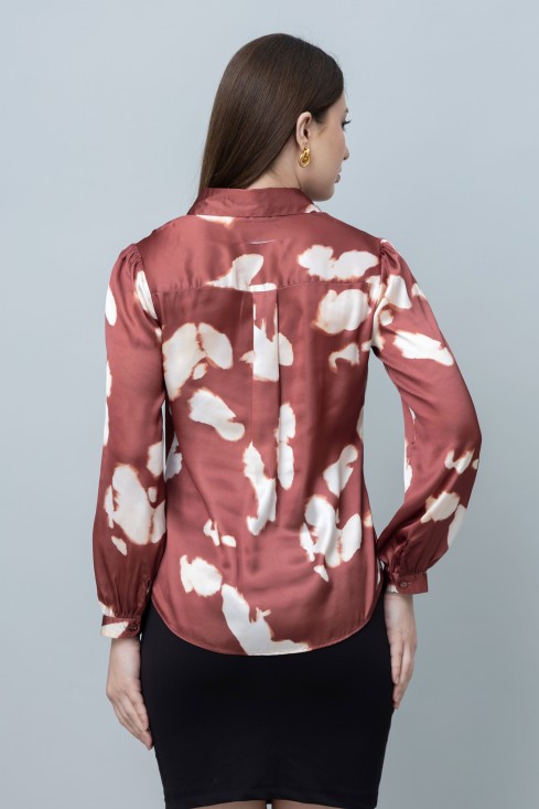 Women's Printed Satin Shirt