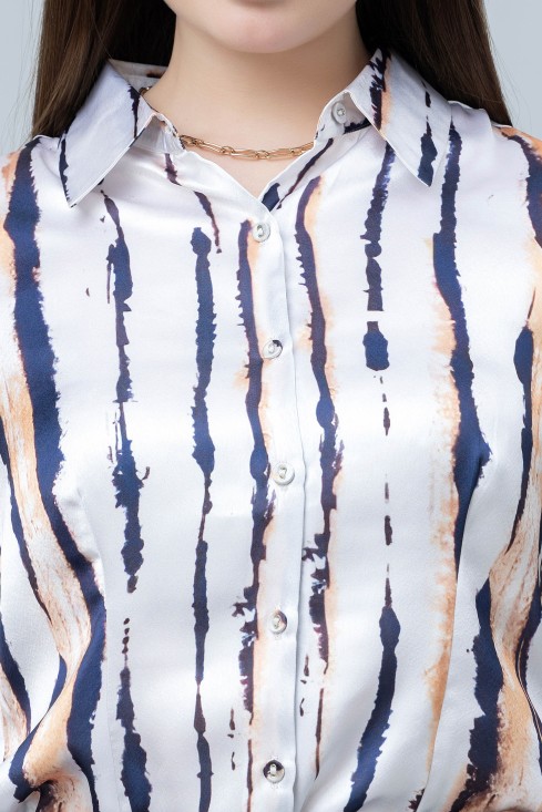 Women's Printed Satin Shirt