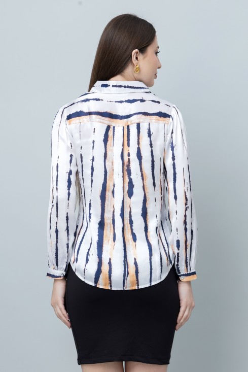 Women's Printed Satin Shirt