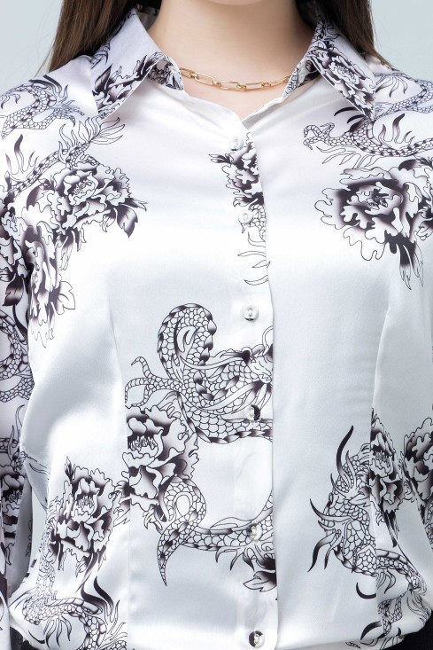Women's Printed Satin Shirt