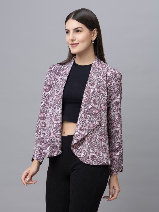 Paisley Printed Casual Front Open Shrug