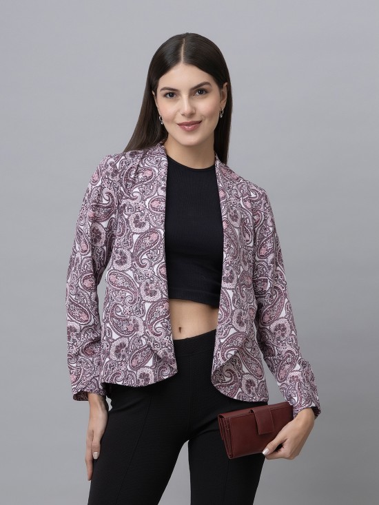 Paisley Printed Casual Front Open Shrug