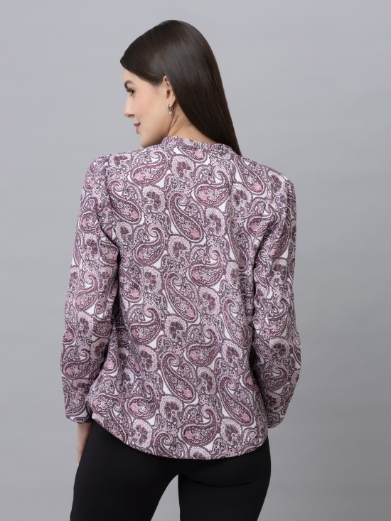 Paisley Printed Casual Front Open Shrug