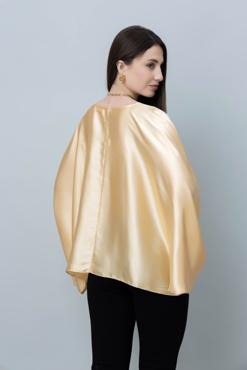 Batwing Sleeves Satin Top