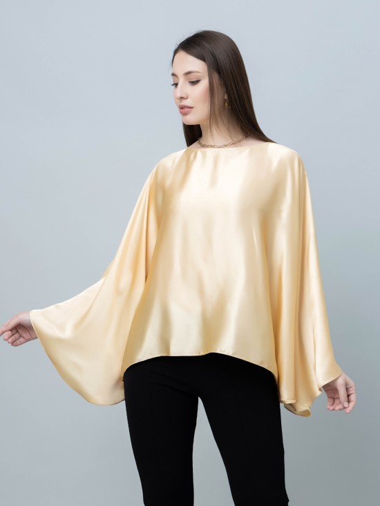 Batwing Sleeves Satin Top