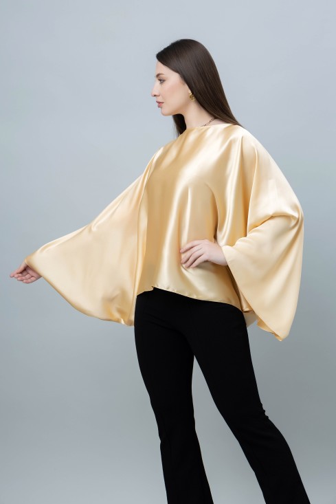 Batwing Sleeves Satin Top