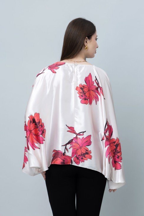 Batwing Sleeves Satin Top